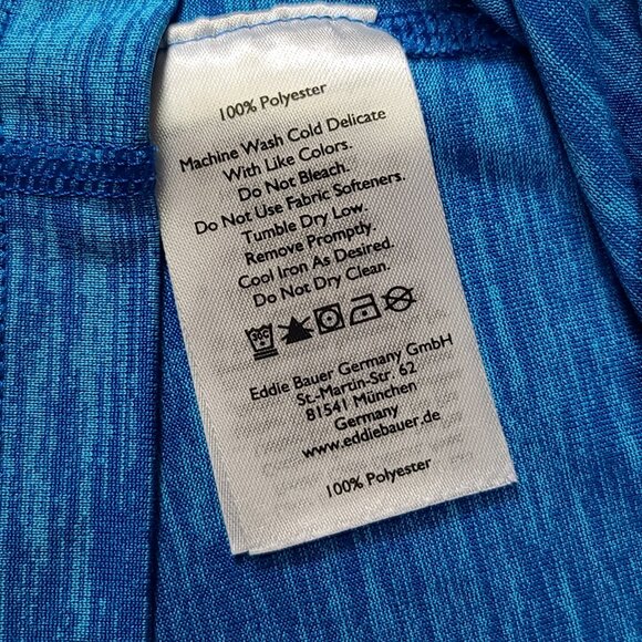 Eddie Bauer Shirt Mens Medium Performance Short Sleeve Freedry Blue Running Jog - Picture 4 of 8